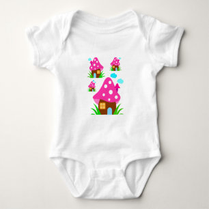 Body Maison Champignon Rose Mignonne et Nuages Couvertu