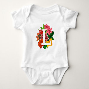 Body Majuscule L monogramme floral