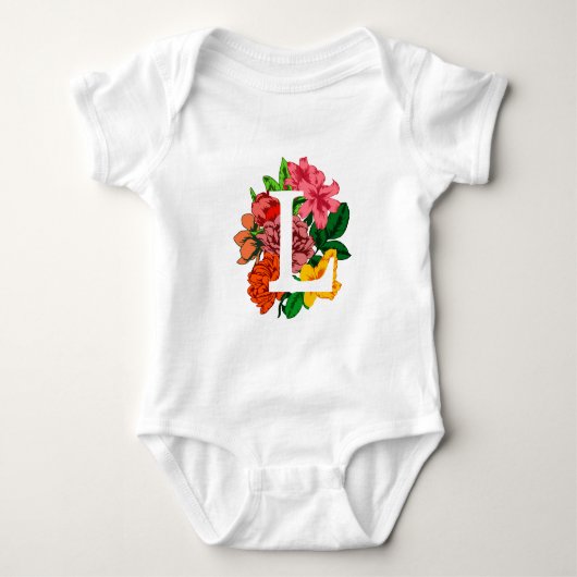 Body Majuscule L monogramme floral (Devant)