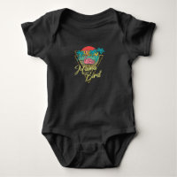 Mama Bird Flamant rose Sunset Palm Tree Beach anné