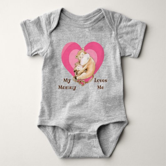 Body Maman aime moi Singe Baby Bodysuit (Devant)