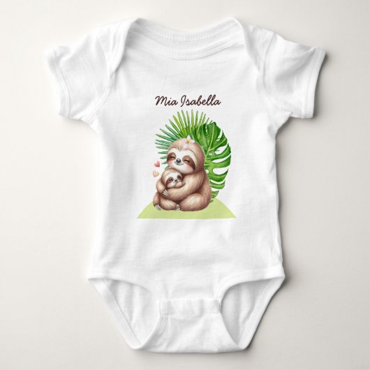 Body Maman & Baby Sloth Personnalisable Bodysuit bébé (Devant)