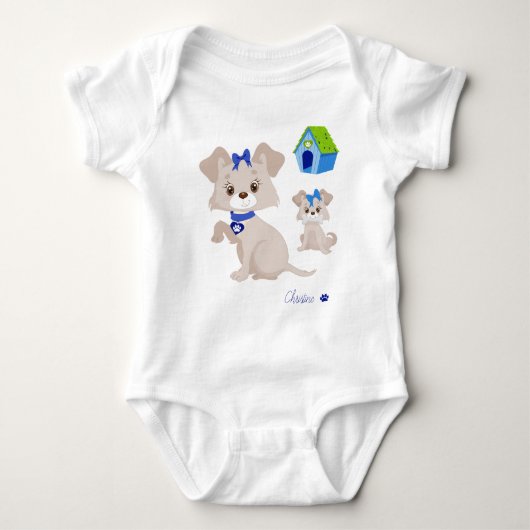 Body Maman Chien Mignonne avec Chiot (Devant)