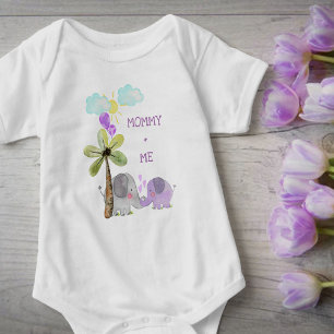 Body Maman et moi Maman et bébé éléphant lilas