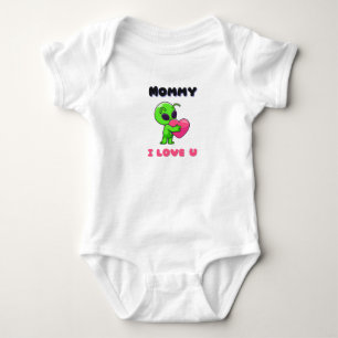 Body "Maman je t'aime" Joli cœur de bébé alien
