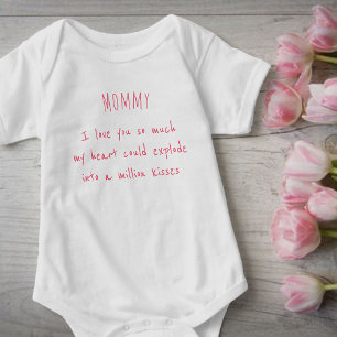 Body Maman Je T'Aime Tant De Poème manuscrit Rose