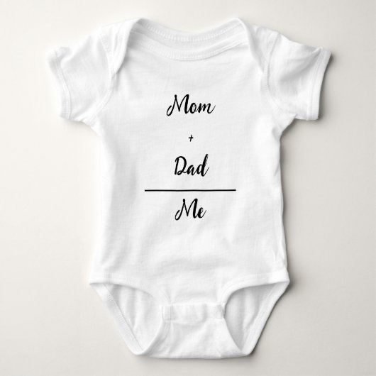Body Maman + Papa = Me Blanc Bébé Bodysuit (Devant)