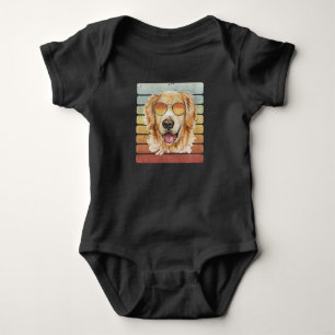 Body Maman Papa Retriever Doré Coucher de Soleil Rétro