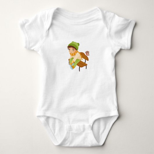 Body manche longue bébé à motif de Noël et d'hiver (Devant)