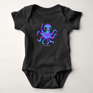 Body manche longue bébé - Pieuvre bleu violet (viv