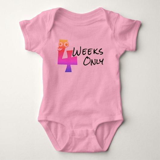 Body manche longue quatre semaines pour bébé (Devant)