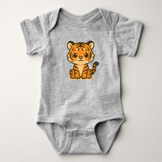 Body manche longue Tigre Mignon Bébé (Devant)