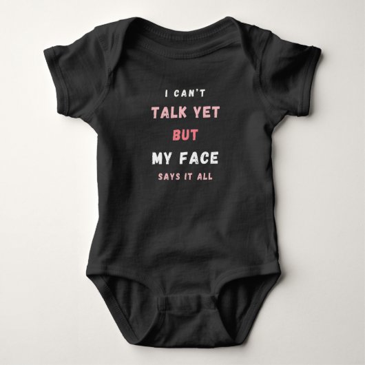 Body Manches Bébé avec Texte Rose et Blanc (Devant)