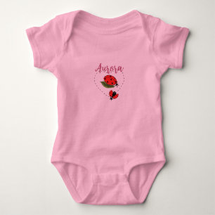 Body Manches Bébé Fille Rose Coccinelle Nom Person