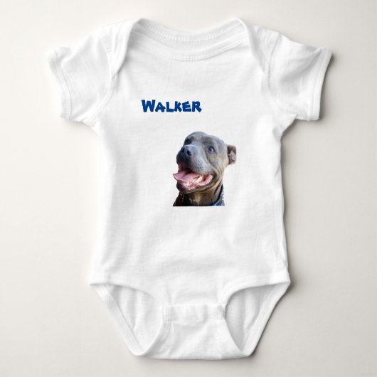 Body Manches Courtes Nom Walker avec Staffy Bull T (Devant)
