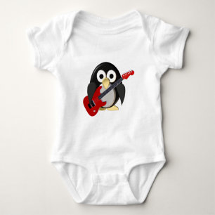 Body Manchot drôle avec guitare