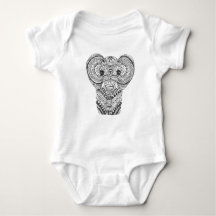Mandala Onsie d'éléphant de bébé