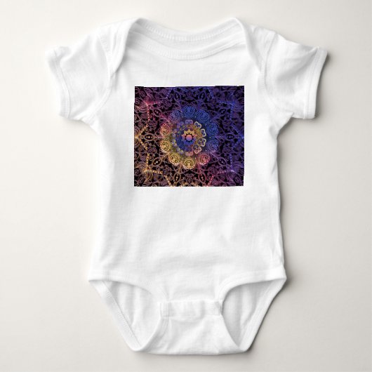 Body Mandala violet et jaune : dessin manuel (Devant)