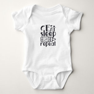 Body Mangez Sleep Repeat Baby - Funny Nouveau-né Bodysu