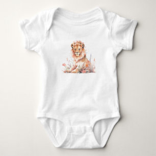 Body Manly Lion Cub avec Fleurs