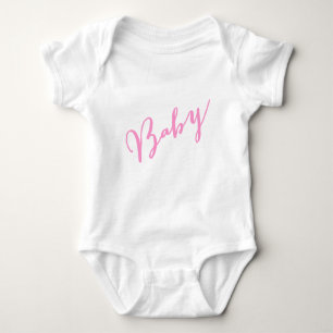 Body Manuscrit en lettres de main rose Girly de bébé