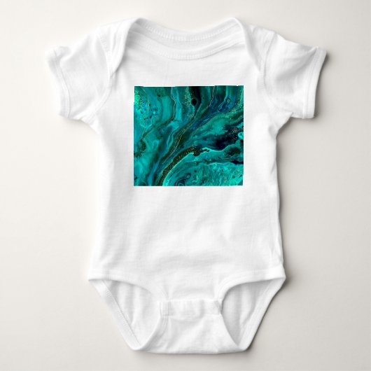 Body Marbre vert & Or : Texture luxueuse (Devant)