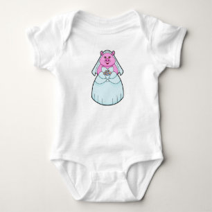 Body Mariée cochon avec voile