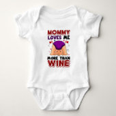 Body marrant bébé maman aime vin mot art unisex (Devant)