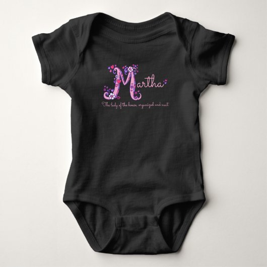 Body Martha girls M name signifie t-shirt monogramme (Devant)