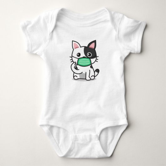 BODY MASQUE DE PORTE DE CHAT NOIR ET BLANC BÉBÉ (Devant)