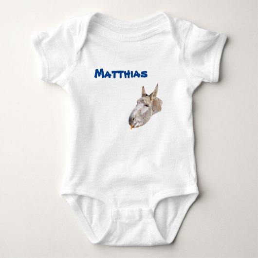 Body Matthias Nom Avec Un Âne, Bodysuit Bébé (Devant)