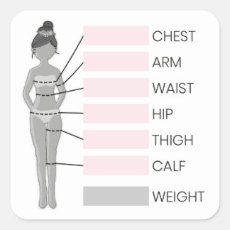 Body Measurement Planner Vierkante Sticker