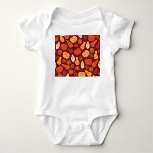 Body Merci Citrouille Brown Motif sans Seamless.