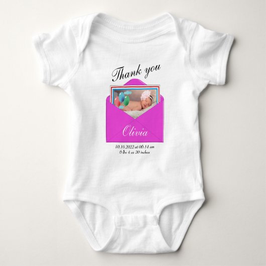 Body Merci photo d'annonce de naissance (Devant)