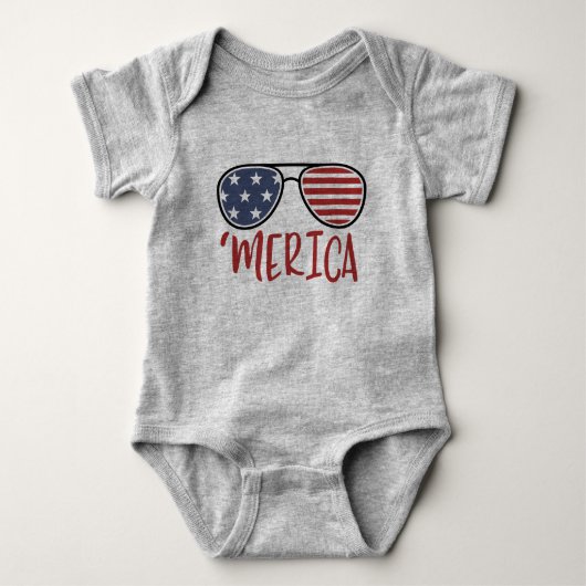 Body Merica 4 juillet Lunettes de soleil T-shirt été (Devant)