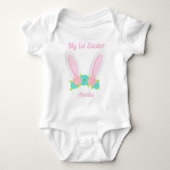 Body Mes 1ères Oreilles de lapin rose pâques personnali (Devant)