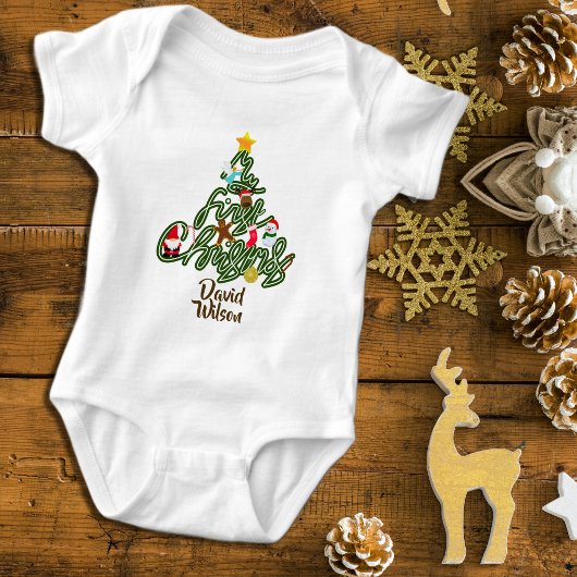 Body Mignon Adorable Mon Premier Arbre de Noël Bébé