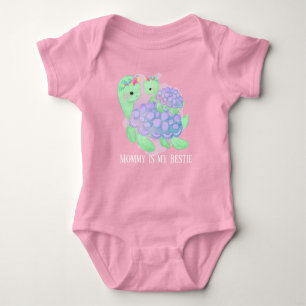 Body mignon ajouter texte maman petite fille tortue