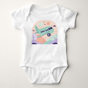 Body Mignon avion pastel de dessin animé pour la nurser