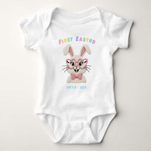 Body Mignon Garçon Fille Premier Lapin de Pâques Bébé (Devant)