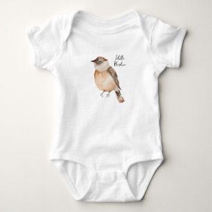 Body mignon Hello Birdie Orange Brown Aquarelle