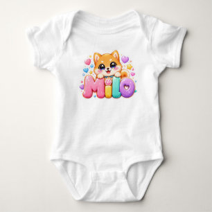 Body Mignon Kawaii Milo Nom de Chien Rose Pastel Brilla