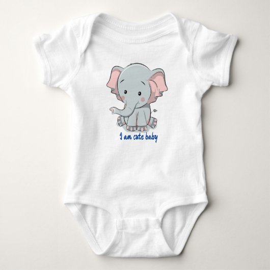 Body mignon maillot de corps pour bébé éléphant (Devant)