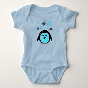 Body Mignon manchot bleu et flocons de neige Design d'h