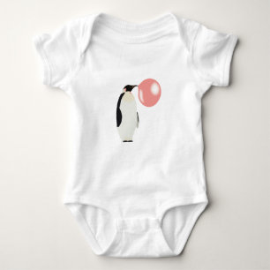 Body Mignon manchot gomme à bulles soufflant une bulle