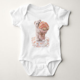 Body Mignon ours en peluche tenant un bouquet de roses