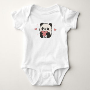 Body Mignon Panda Kawaii Tenant un Cœur d'Amour de la S