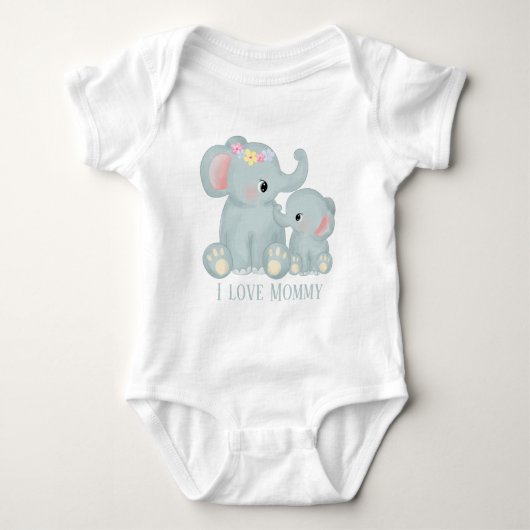 Body mignon unisex maman amour ajouter texte éléphant (Devant)