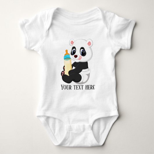 Body mignon unisex Panda bear ajouter texte (Devant)