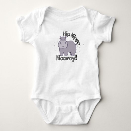 Body Mignonne, Drôle "Hip Hippo Hooray" Hippopotamus (Devant)